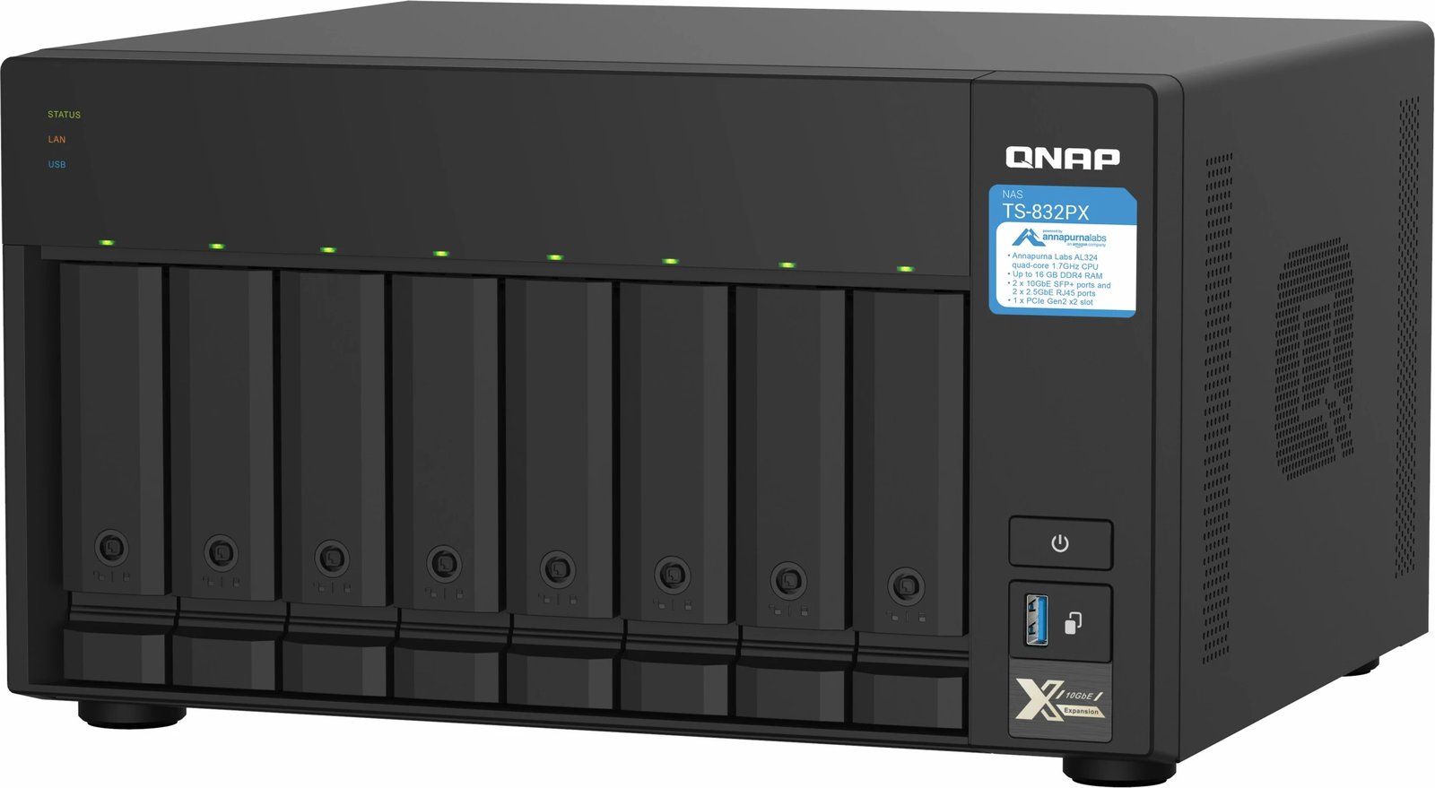 NAS QNAP TS-832PX, Tower, 4 GB, DDR4