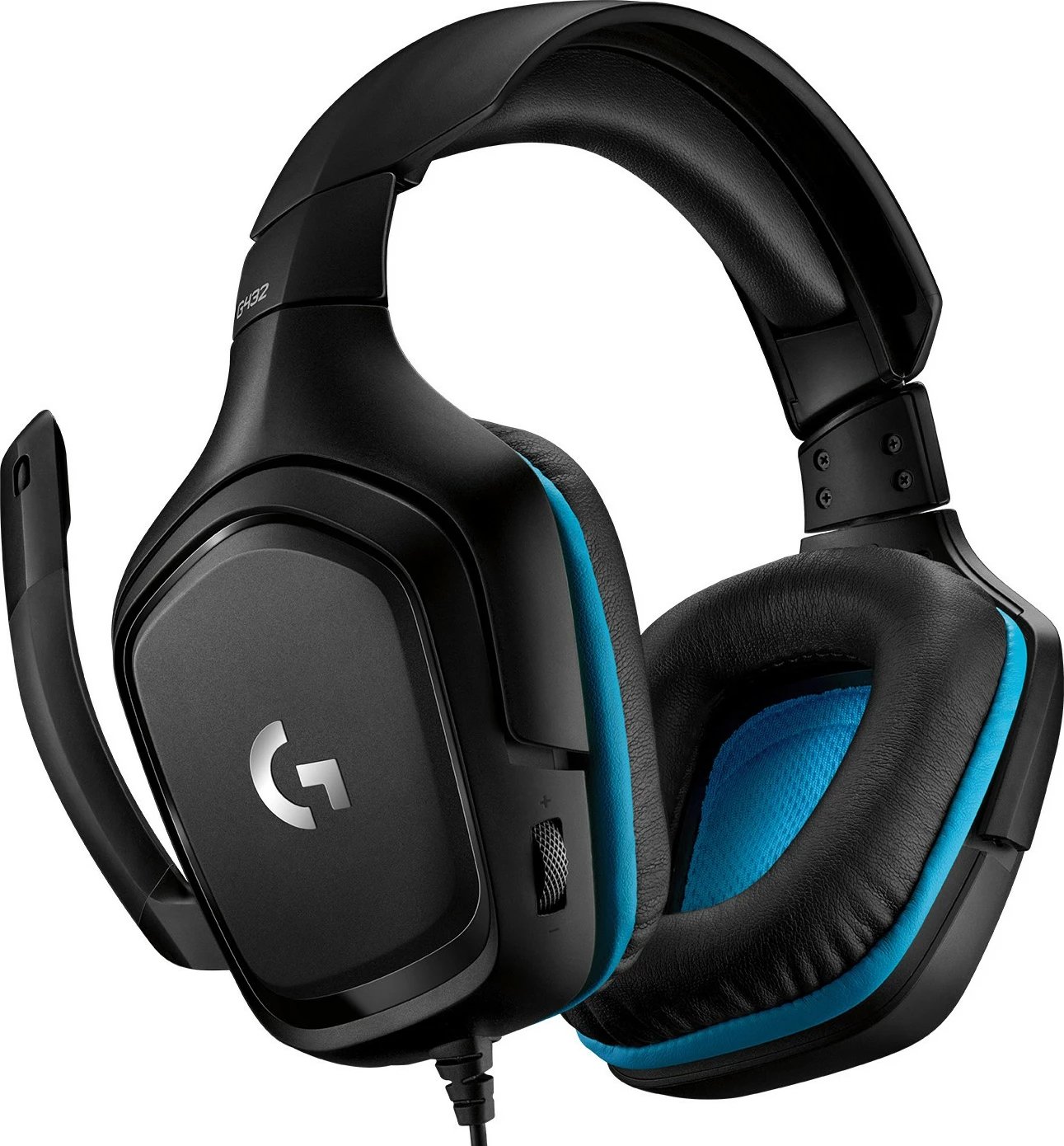 Headset gaming Logitech G432, 7.1 Surround Sound, Wired, Black, Blue