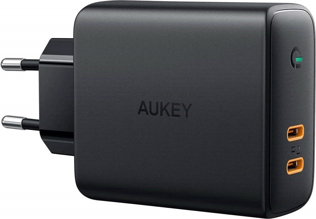 Karikues për celular AUKEY PA-D5, 2x USB-C, 63W, 6A, i zi