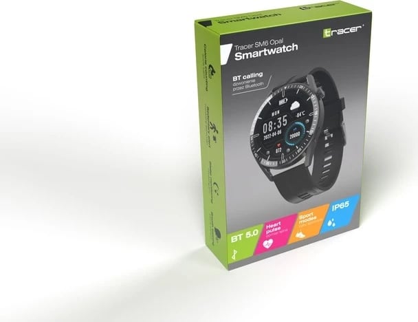 Smartwatch Tracer SM6 OPAL, 46 mm, gri-jeshil