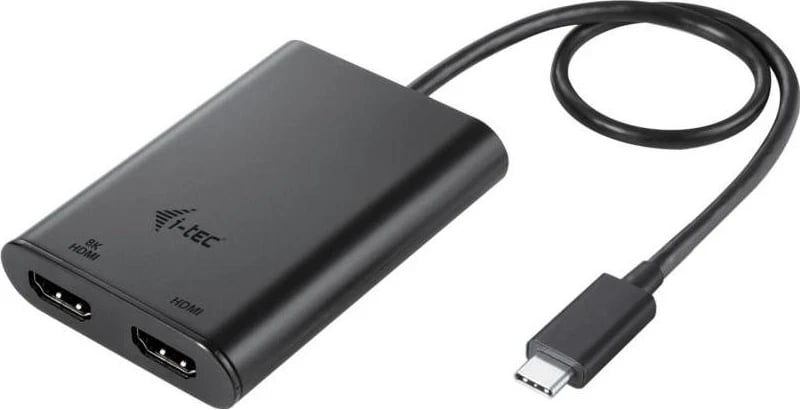 Adapter i-tec USB-C Dual 4K/60Hz, ngjyrë e zezë