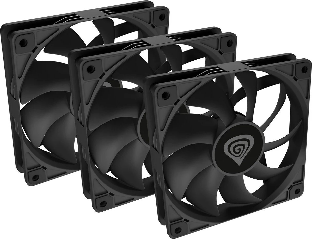 Ventilatorë për kasë GENESIS Oxal 120, 12 cm, 3 copë, Të zinj