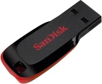 USB Sandisk Cruzer Blade, 64 GB, i zi/ kuq