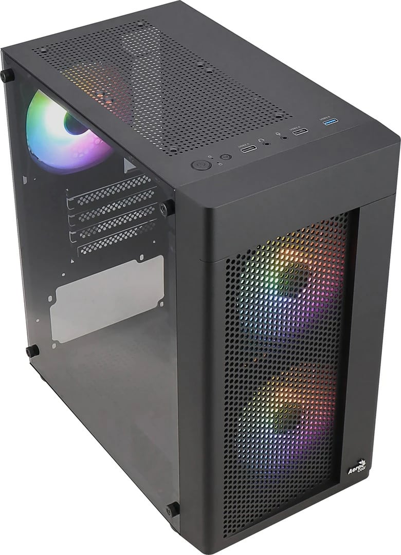 Kasë kompjuteri Aerocool HEXFORMBKV2, Micro ATX FRGB, e zezë