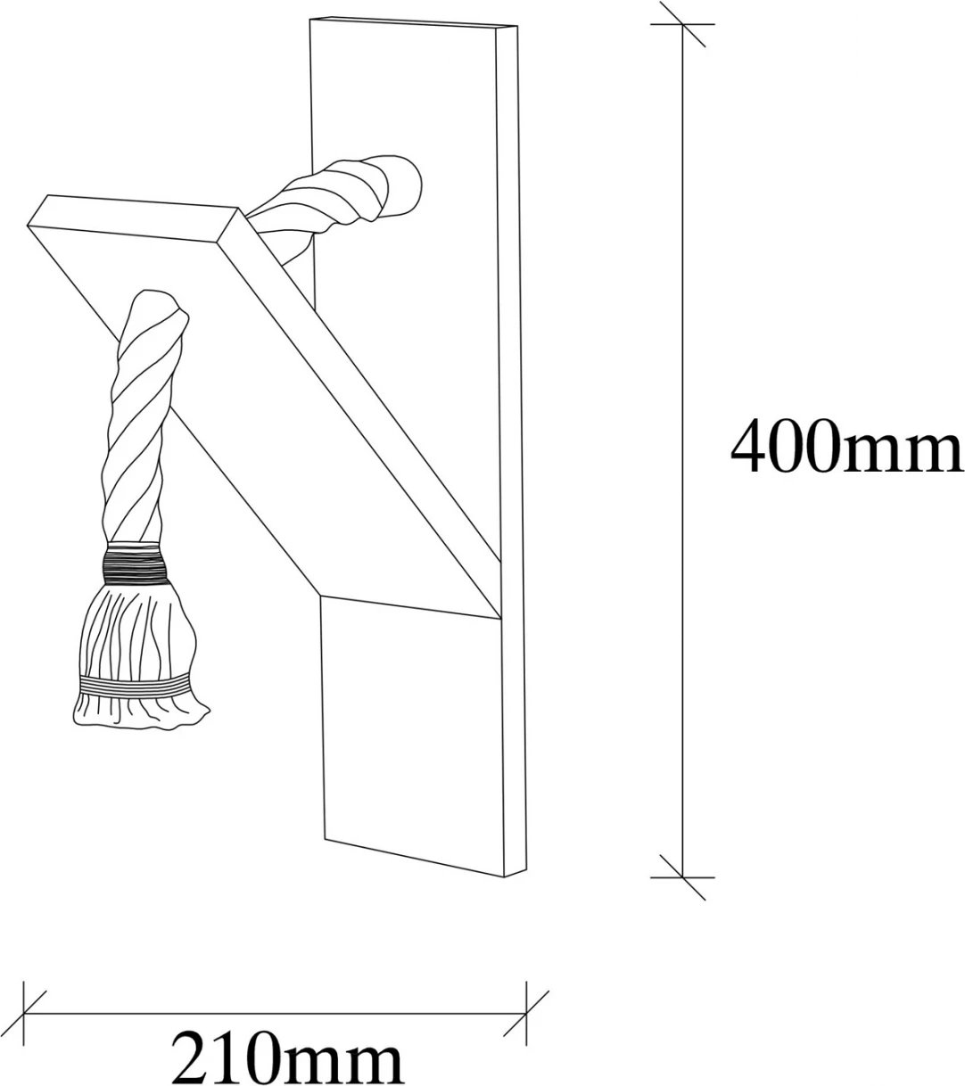 Llambë muri prej druri me litar FH7302 11x21x40 cm