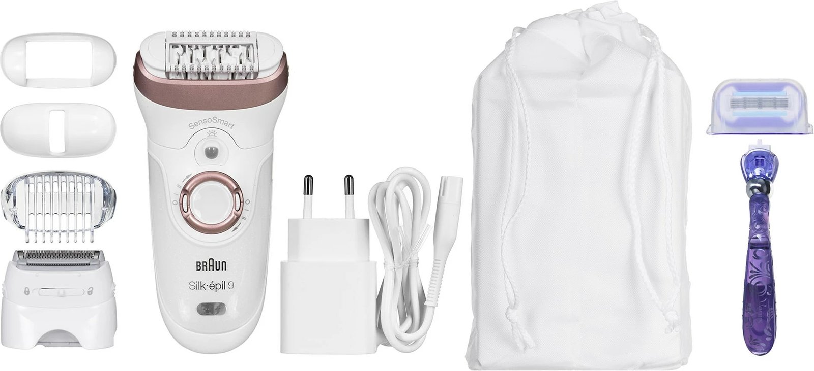 Epilator Braun Silk-épil 9 9-870, Rozë, Bardhë