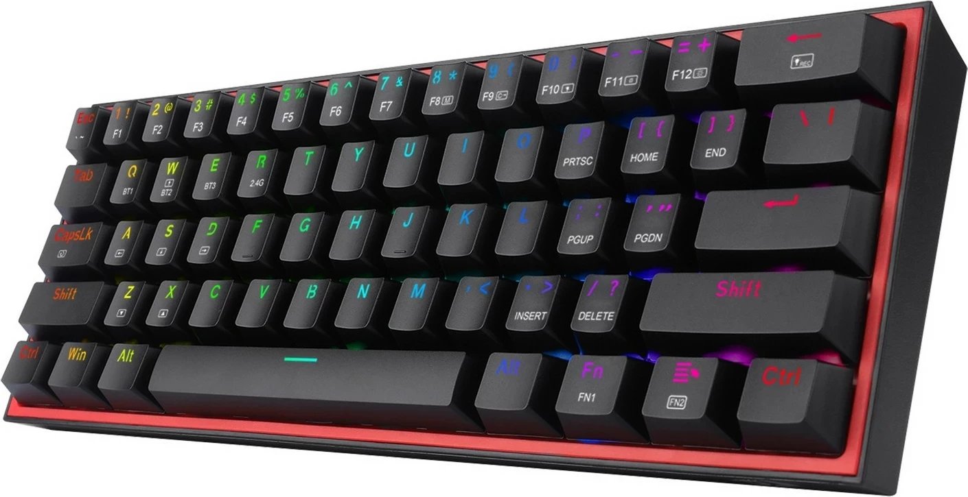 Keyboard Redragon K616 Fizz PRO, RGB, Wireless/Wired, Red Switch, Black