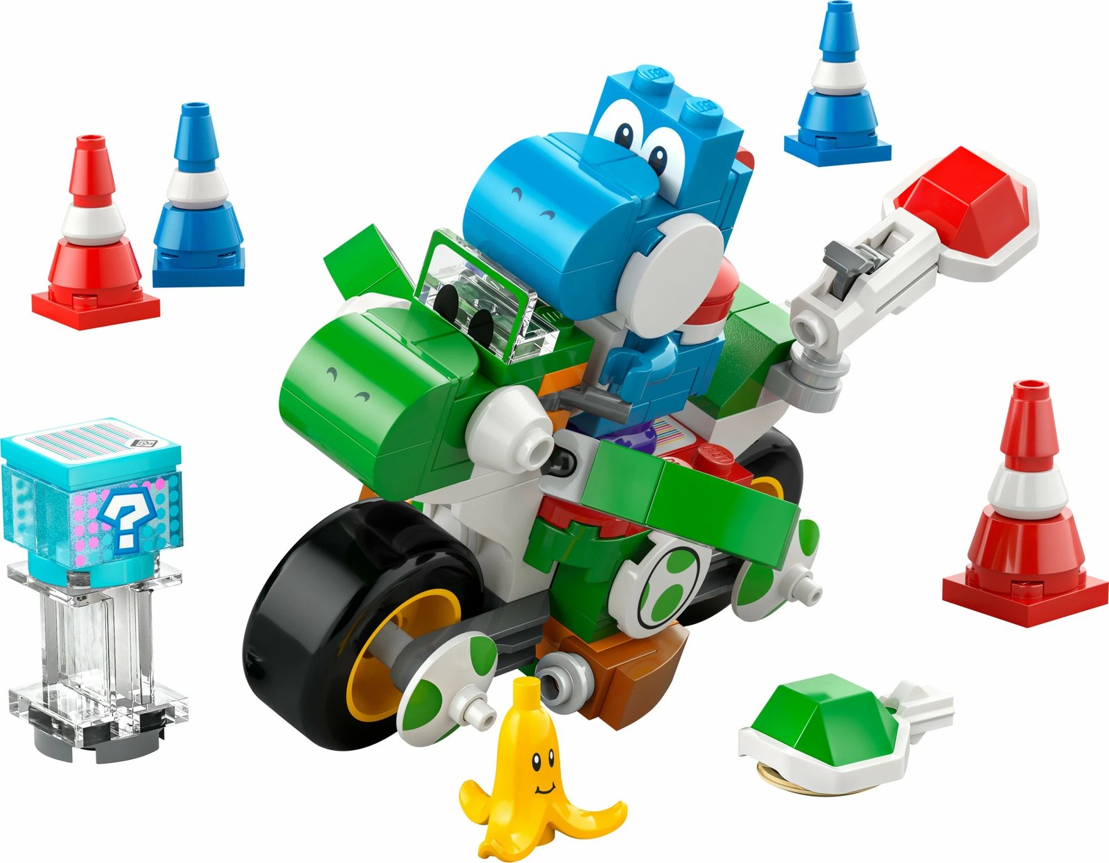 Set ndërtimi LEGO Mario Kart Yoshi Bike, 133 pjesë, shumëngjyrësh