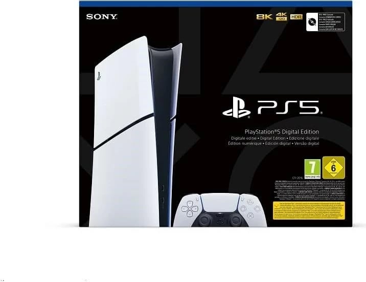 Konsolë Sony PlayStation 5 Digital Slim Edition 1TB SSD Wi-Fi Zi, Bardhë