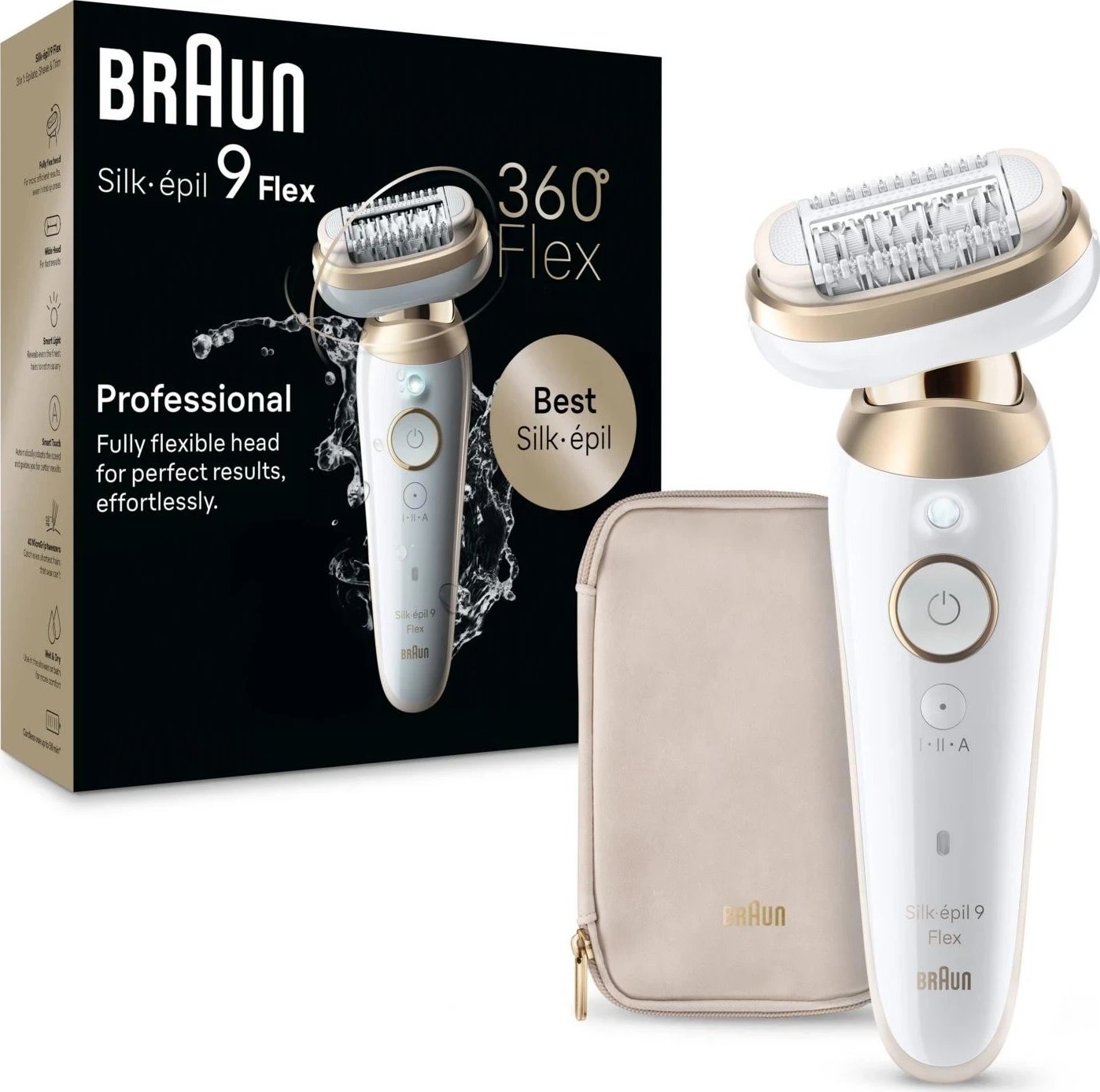 Epilator Braun Silk-Epil 9 Flex 9-011, 3D, ngjyrë bardhë-ari