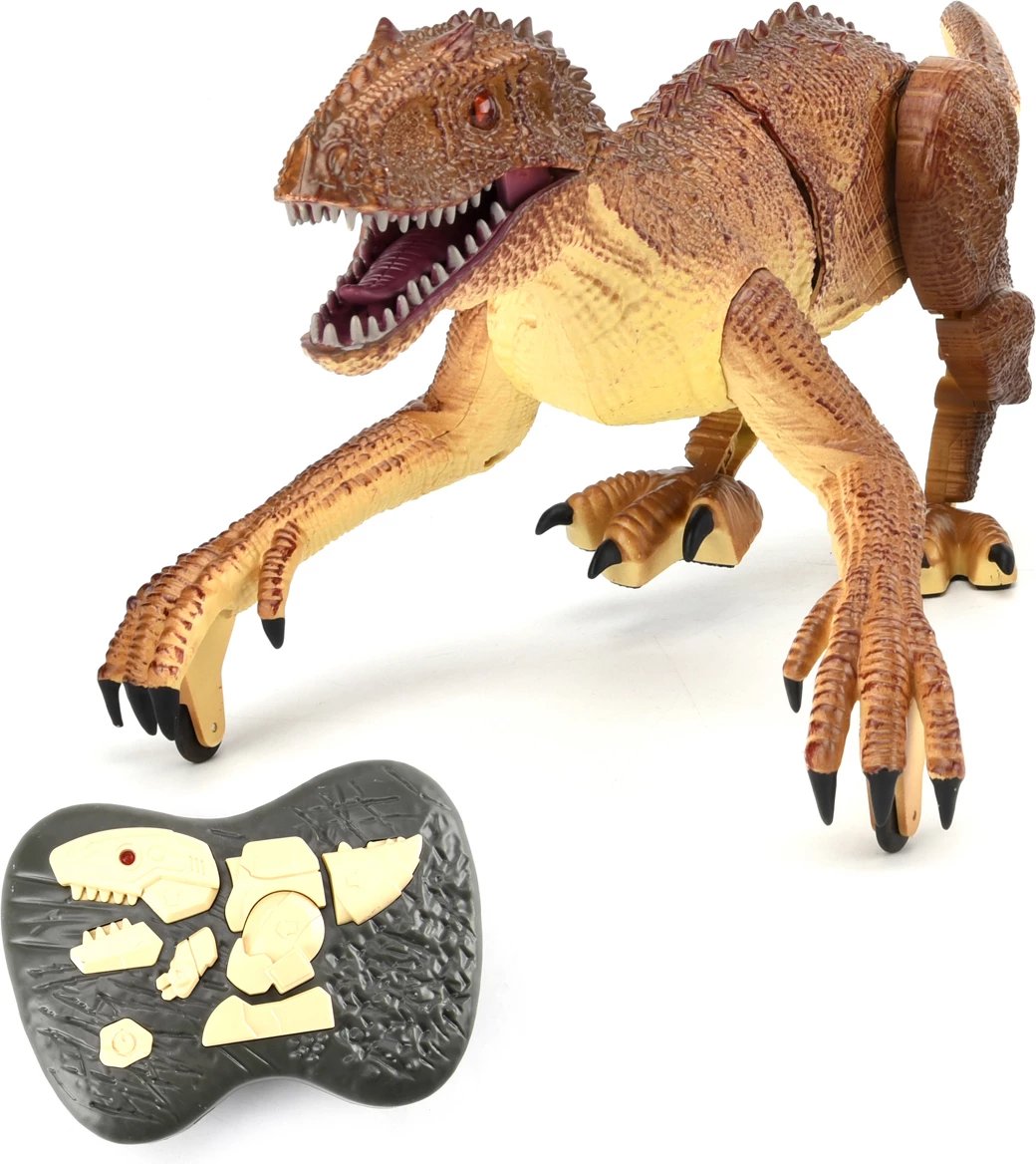 RC Roaring Raptor Brown Remote Control Dinosaur