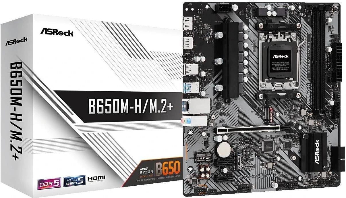 Pllakë amë ASRock B650M-H/M.2+, Socket AM5, DDR5