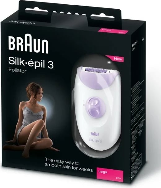 Epilator Braun, për femra, bardhë-vjollcë