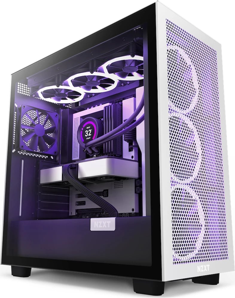 Kasë kompjuteri NZXT H7 Flow (CM-H71FG-01) - e bardhë/e zezë