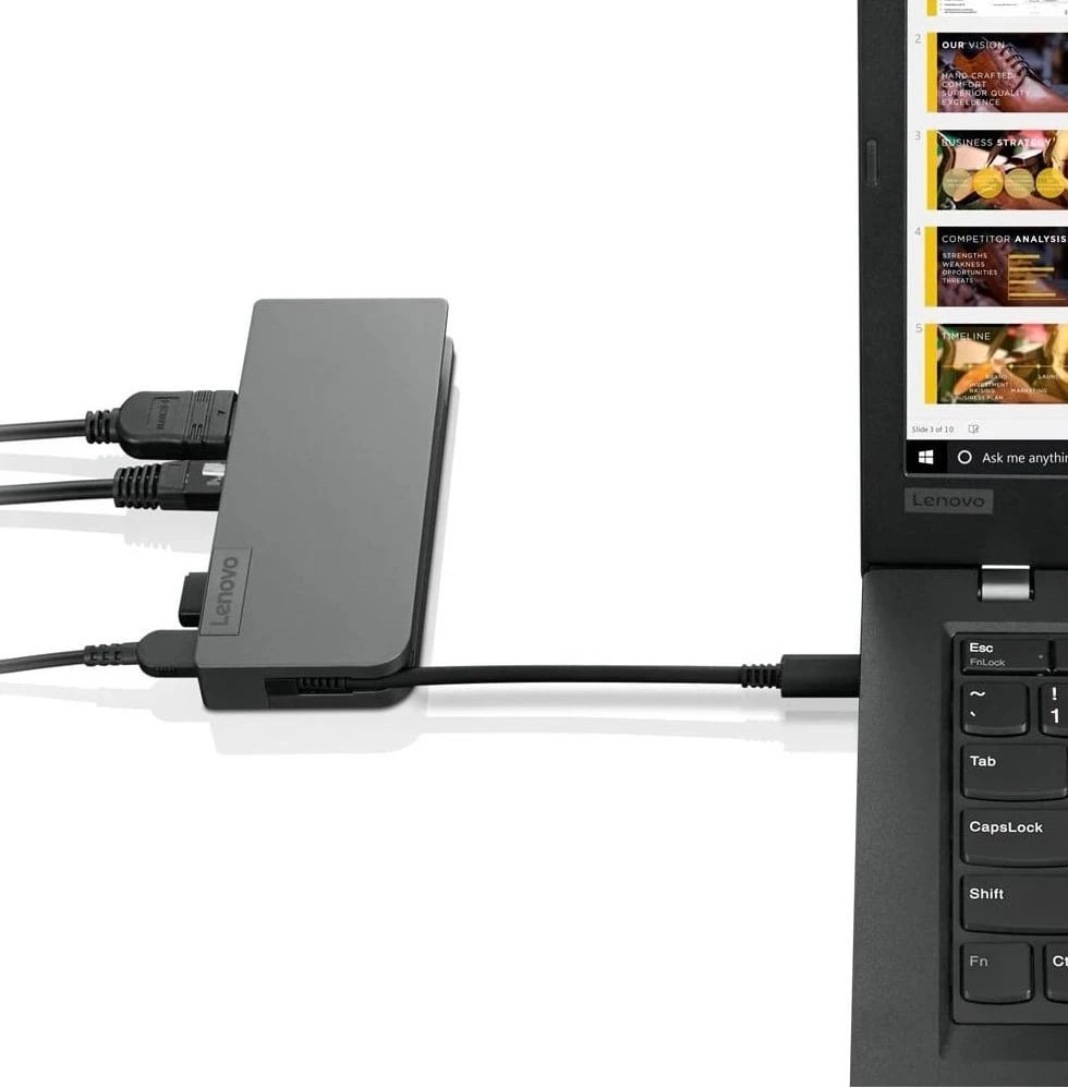 Stacion Dock Lenovo, USB-C,  13W, hiri 