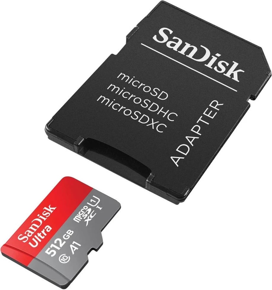 Kartë memorie SanDisk Ultra microSDXC, 512GB + përshtatës