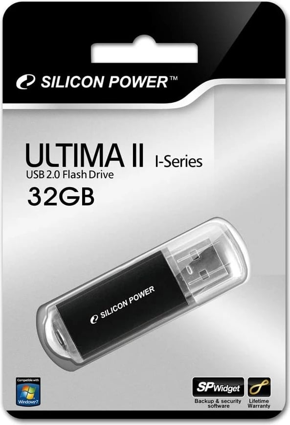 USB DRIVE SILICON POWER ULTIMA U02 | 32GB USB 2.0 BLACK