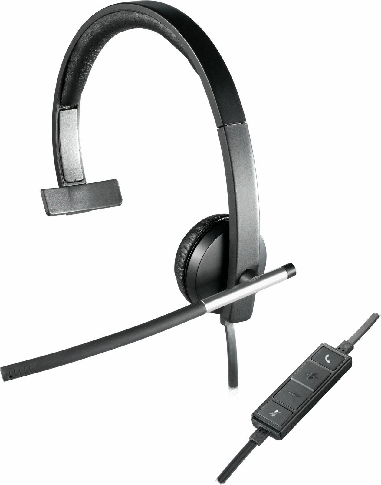 Kufje Logitech USB Mono H650e, Wired, Office/Call center, 50 - 10000 Hz, 93 g, Headset, Black, Silver