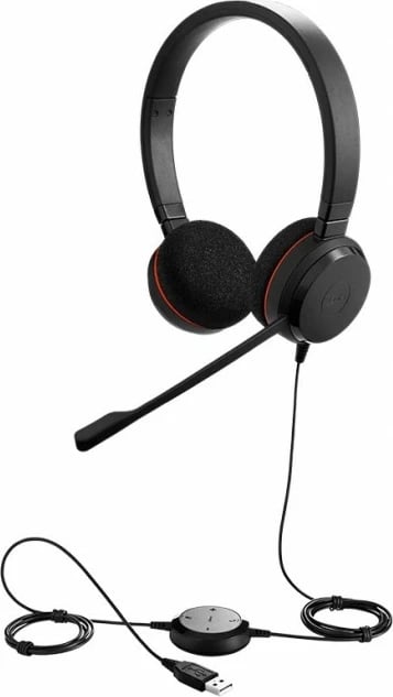 Kufje Jabra Evolve 20 Duo MS, të zeza