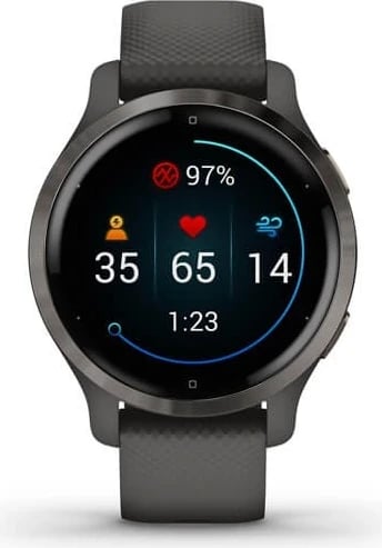 Orë inteligjente Garmin Venu 2S, ngjyrë grafiti dhe e zezë