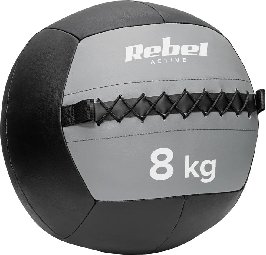 Top mjekësor Rebel Active 8 kg, ngjyrë e zezë dhe gri