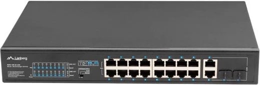 Switch Lanberg 19" POE+ 16x 100MB /2X COMBO GIGABIT ETHERNET 250W