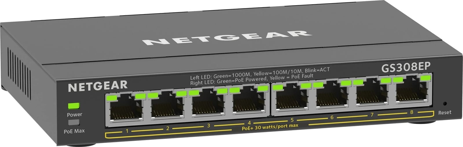 Switch NETGEAR GS308EP, 8-Port Gigabit Ethernet PoE+, Managed L2/L3, i zi