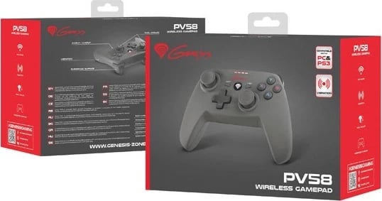 Gamepad Genesis, PV58, për PS3 / PC, i zi