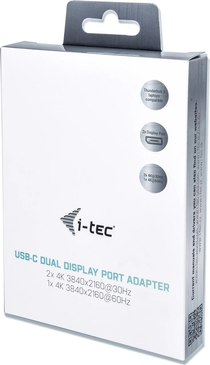 Adapter i-tec USB-C, 2x DisplayPort, 4K Ultra HD, i zi