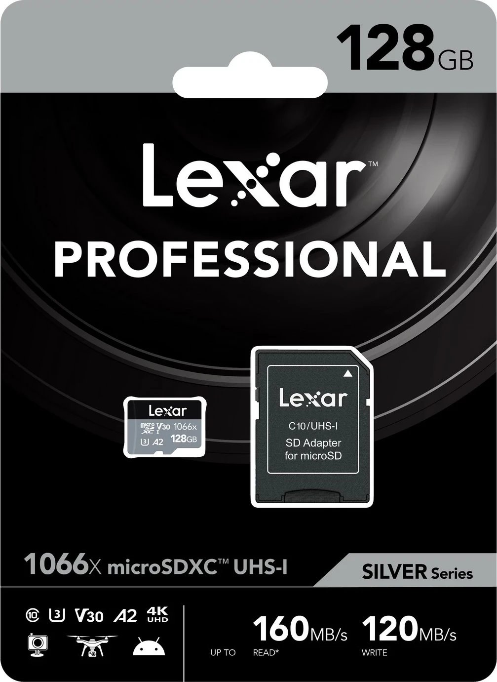 Lexar 128 GB microSDXC me performancë të lartë 1066x UHS-I C10 A2 V30 U3