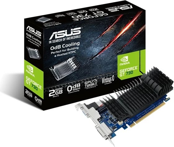 Kartelë grafike ASUS GT730-SL-2GD5-BRK, GeForce GT 730, 2 GB, GDDR5, 64 bit, 2560 x 1600 pixels, PCI Express 2.0