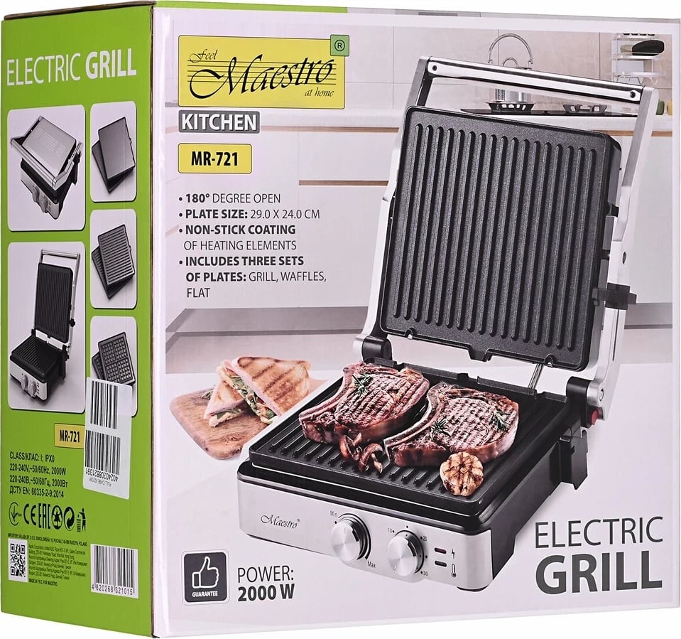 Grill elektrik 3n1 Maestro MR-721, i zi