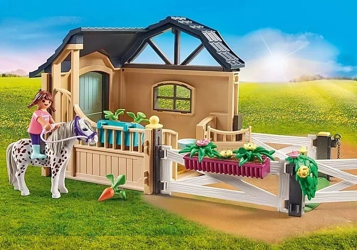 Set lodër Playmobil, Stallë me kuaj 71240