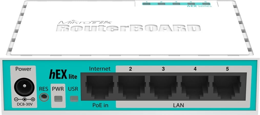 Router MikroTik hEX lite, i bardhë