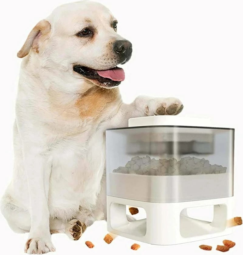 Dispenseri automatik për ushqim të thatë për kafshë, DOGGY VILLAGE MT7130W, i bardhë