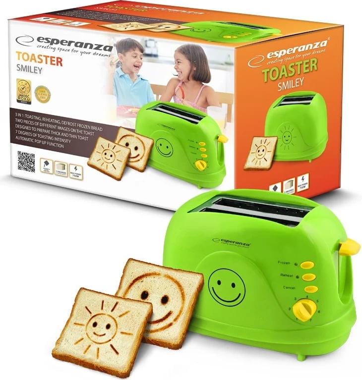 Thekëse buke Esperanza Smiley EKT003, 750W, e gjelbër