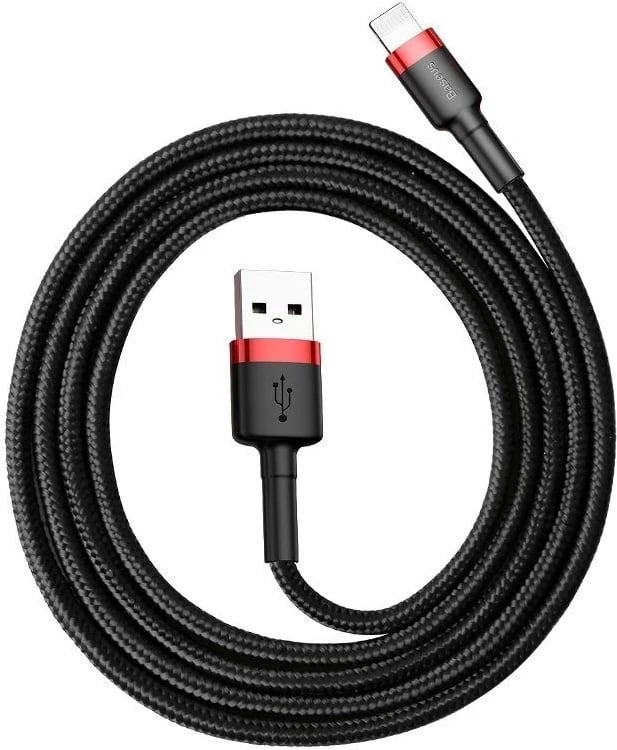 Kabllo Lightning USB Baseus Cafule 1.5A 2m (e zezë & e kuqe)
