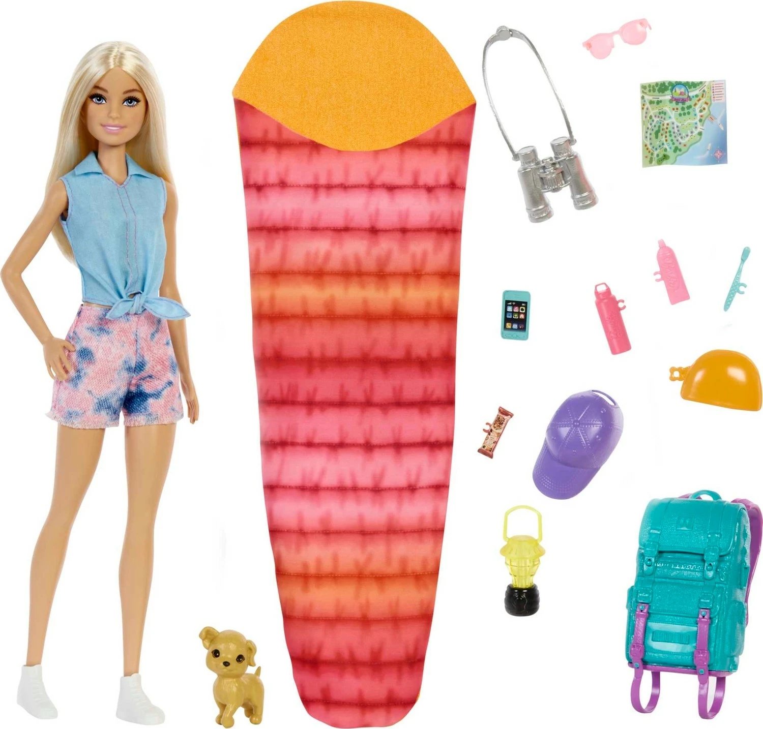 Barbie për kamping, me aksesorë dhe qenush shtëpie, për vajza
