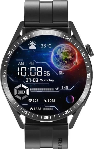 Smartwatch Tracer SM8V Onyx, 1.28", Bluetooth, IP65, e zezë