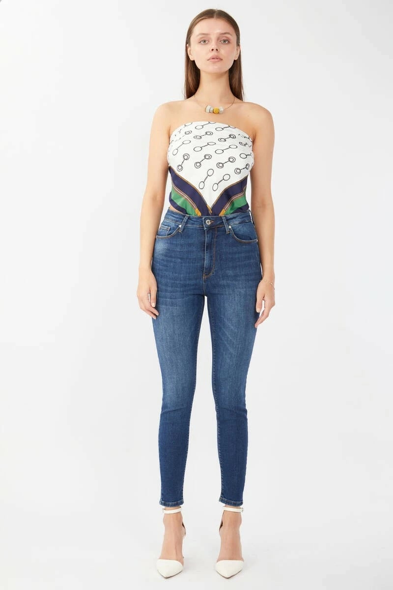 Xhinse super skinny për femra Banny Jeans, blu të errët