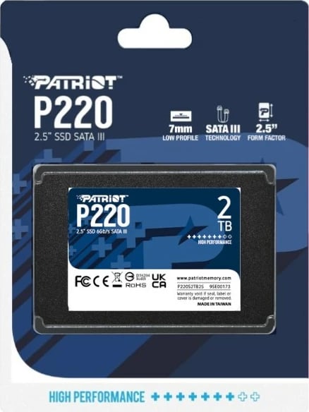 SSD Patriot Memory P220, 2TB, 2.5 inç, Serial ATA III