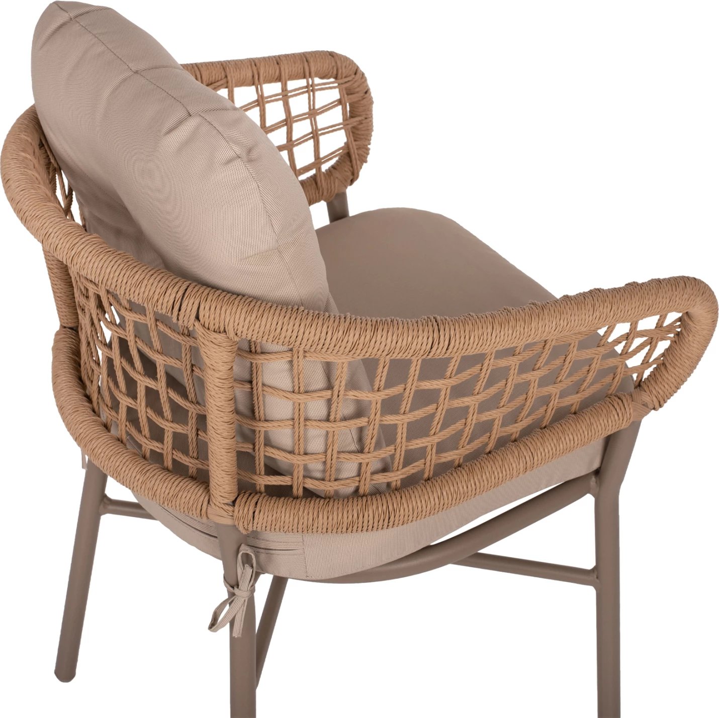 Karrige alumini mocha profesionale rattan & jastëkë bezhë FH5863.02 60x56x84 cm.