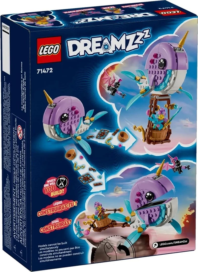 Set LEGO DREAMZZZ 71472, Balonë me ajër të nxehtë Narval, 156 pjesë