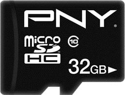 Kartelë memorie PNY Performance Plus 32 GB MicroSDHC Class 10, e zezë