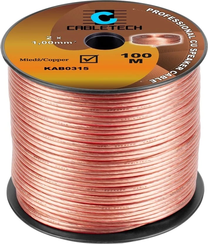 Kabëll altoparlanti CABLETECH 1.0mm, 100m