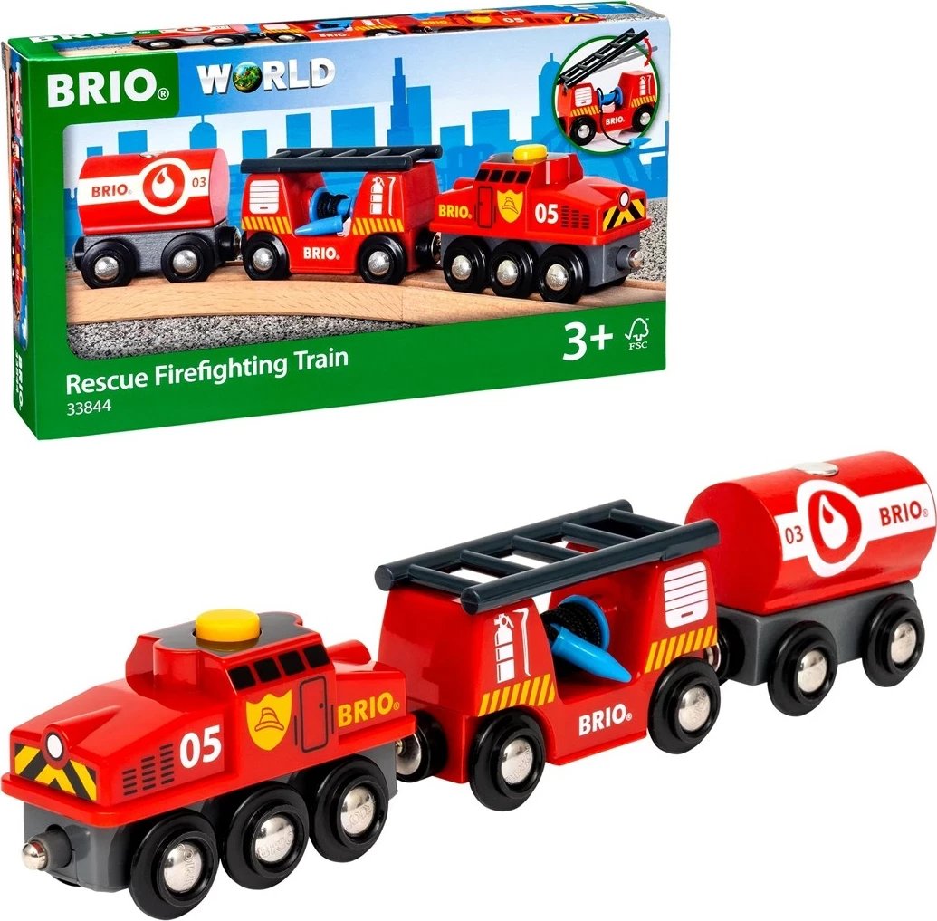 Tren lodër BRIO Rescue Firefighting, Ravensburger, i kuq