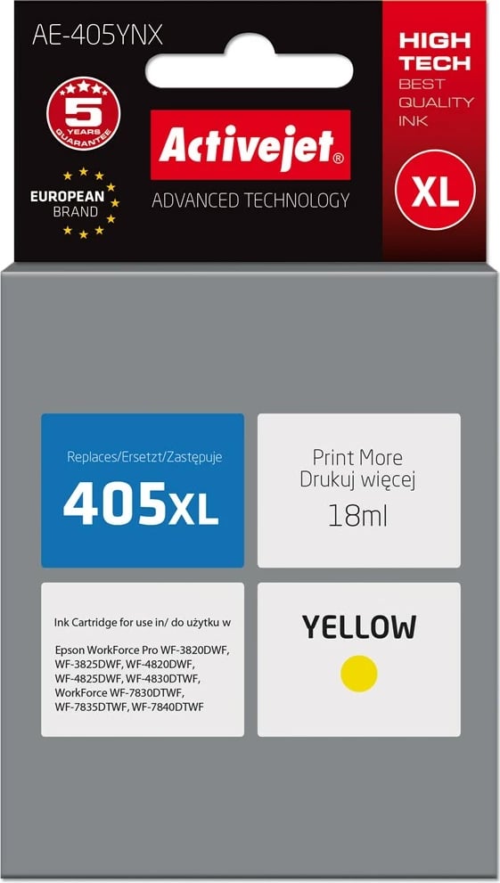 Ngjyrë zëvendësuese Activejet AE-405YNX për printer Epson, e verdhë