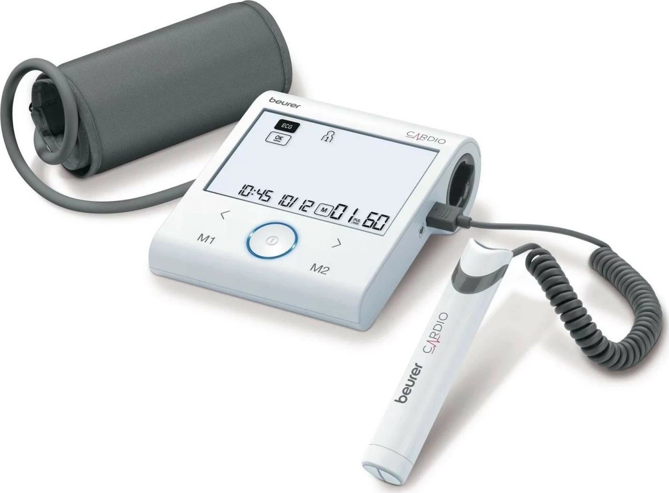 Monitor presioni gjaku Beurer BM 96, Bluetooth, ekran LCD, gri