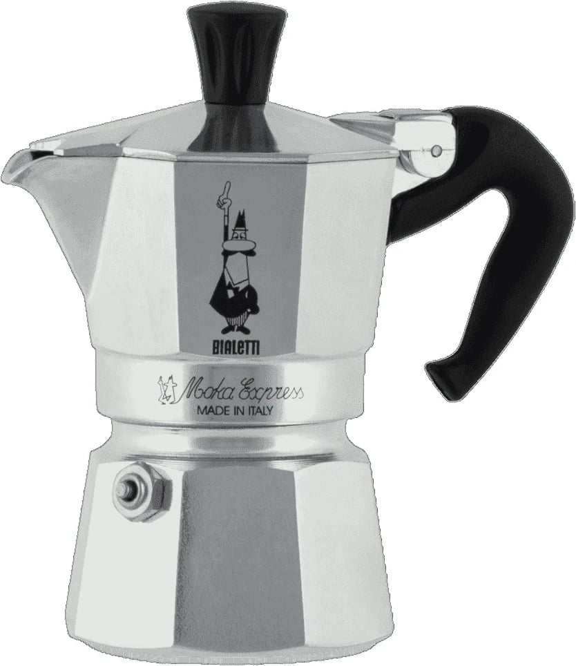 Bialetti Moka Express 3TZ, 150 ml, ngjyrë argjendi