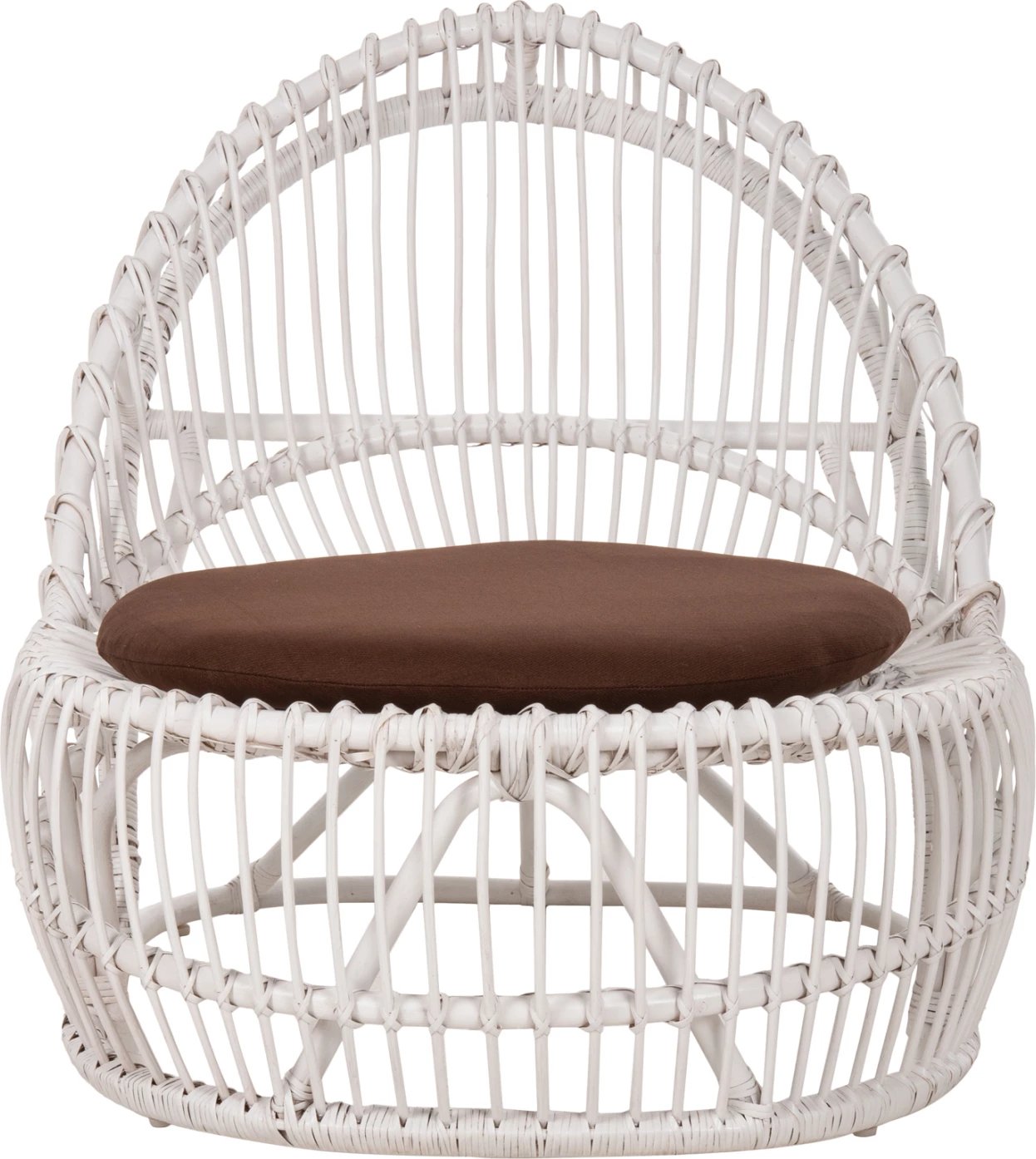 Karrige për krahë ENTROPY FH9840.02, rattan, ngjyrë bardhë-kafe, jastëk, 80x97x85H cm